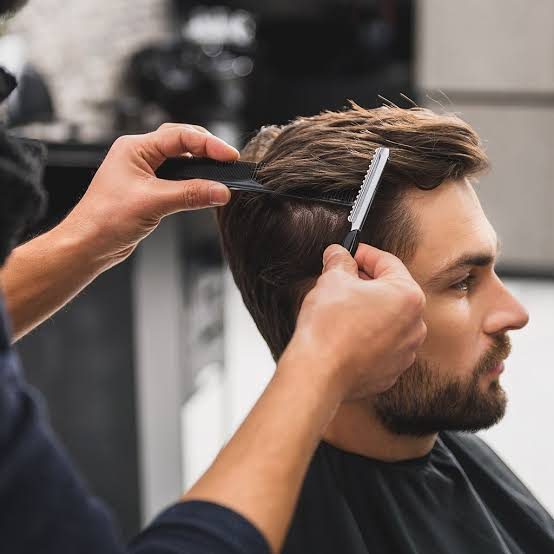 Men's haircut styling