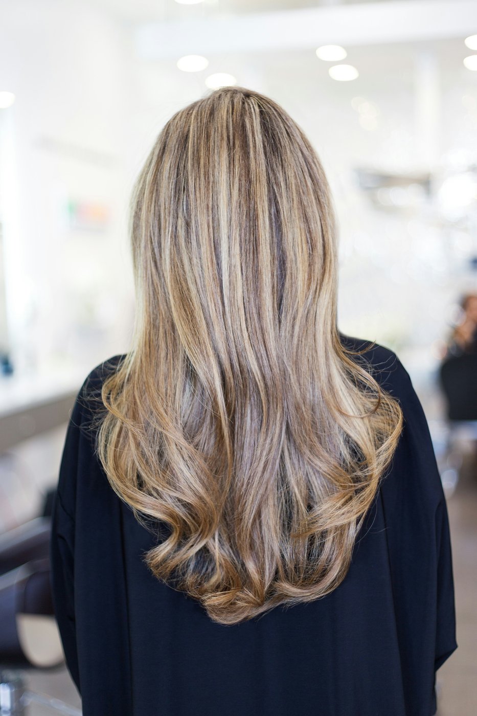 Blonde balayage on long hair