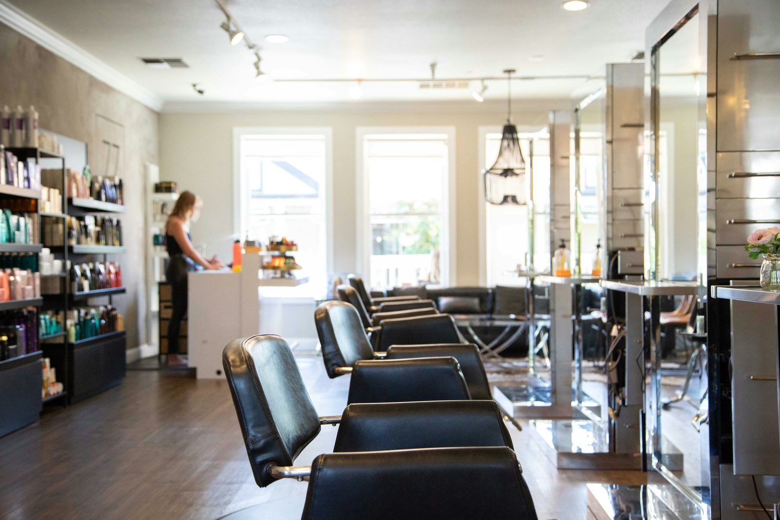 Inside a boutique hair salon